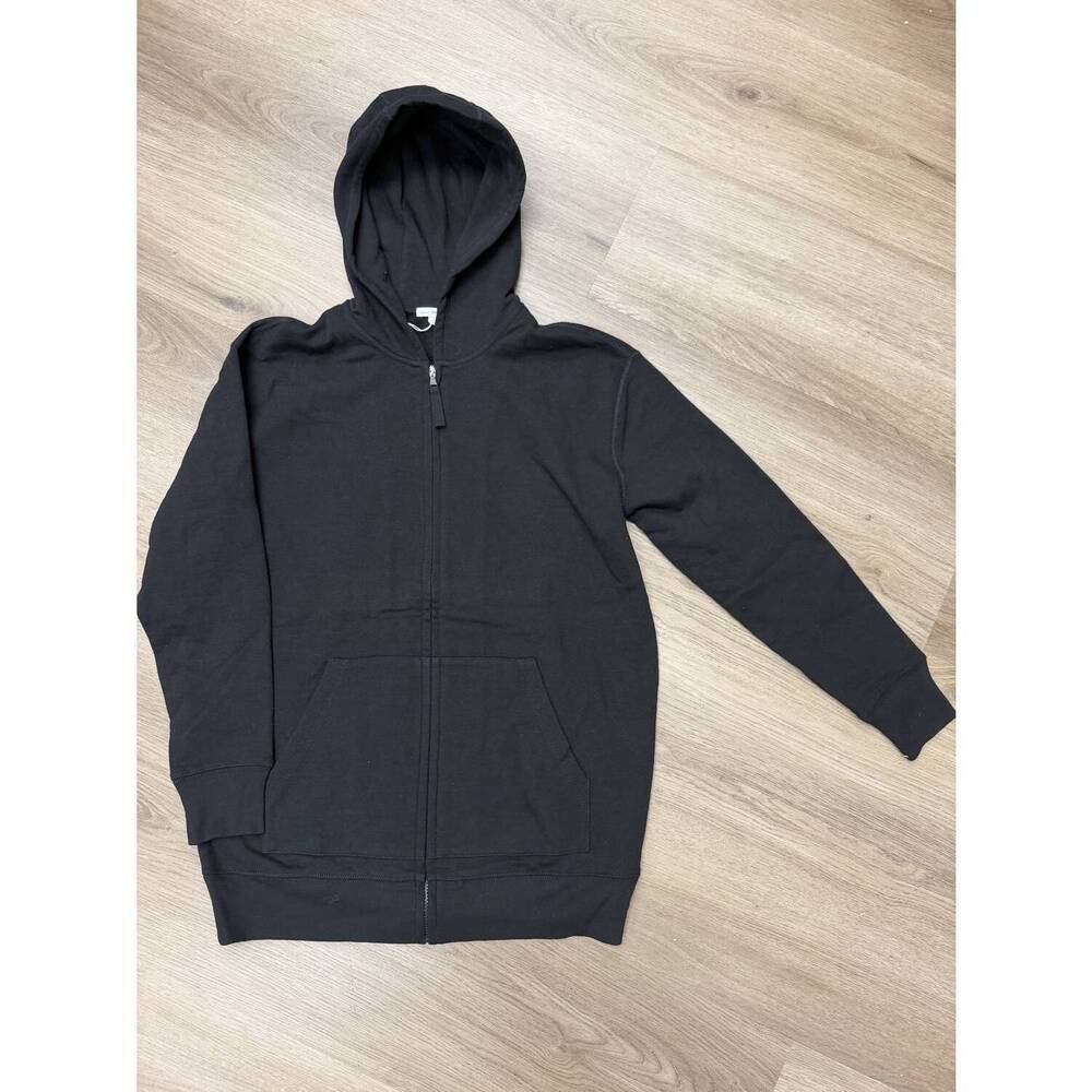 NEW JAMES PERSE men's cotton zip up hoodie in black